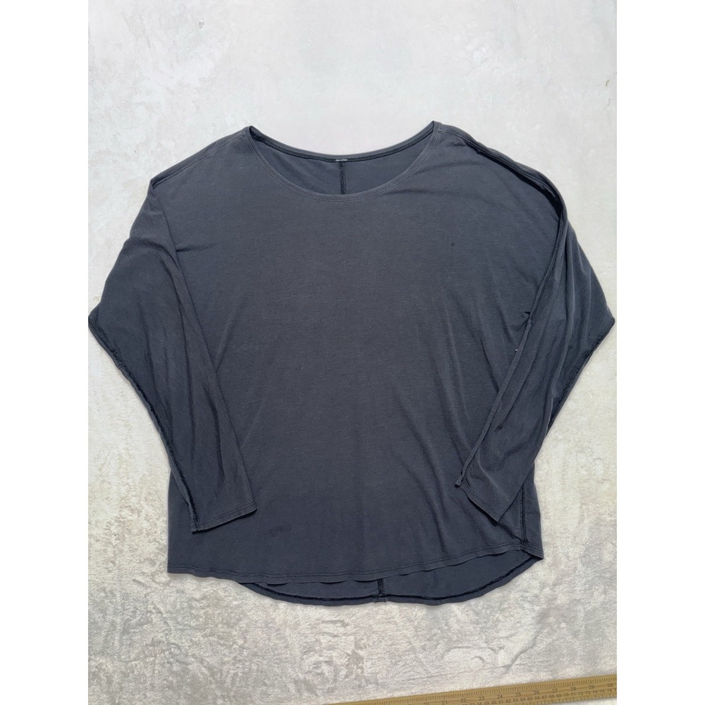 Lululemon Women's Back Into It Shirt Gray Long Sleeve Relaxed Fit Sz 8